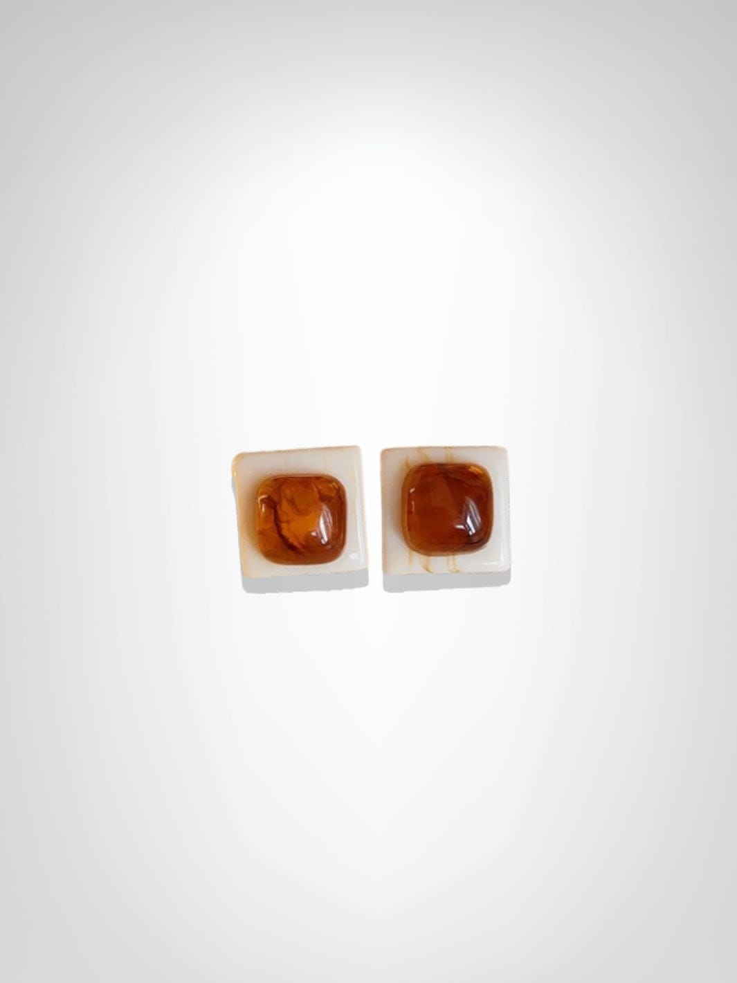 Boucles d'oreilles | Amber Blanc/ Marron