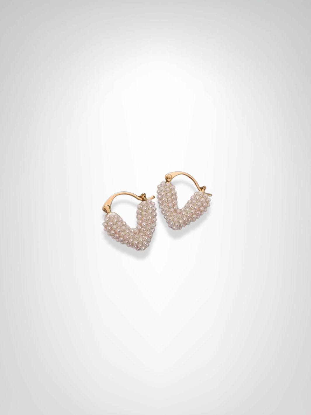 Boucles d'oreilles | Amour discret Blanc / Dorée