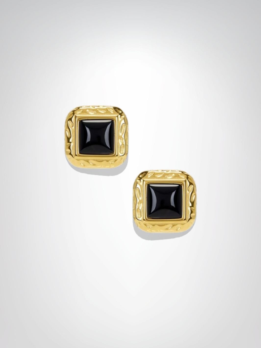 Boucles d'oreilles | Contraste Noir/ Dorée