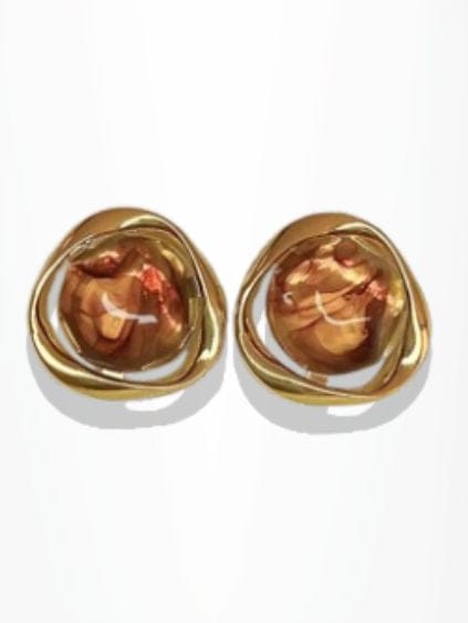 Boucles d'oreilles | Gaia Marron/ Dorée