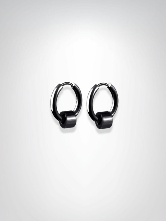 Boucles d'oreilles Homme | Anneau Noir