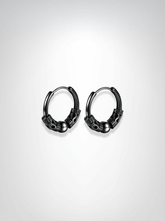 Boucles d'oreilles Homme | Earlix Noir