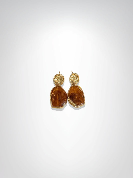 Boucles d'oreilles | Luna Dorée / Marron