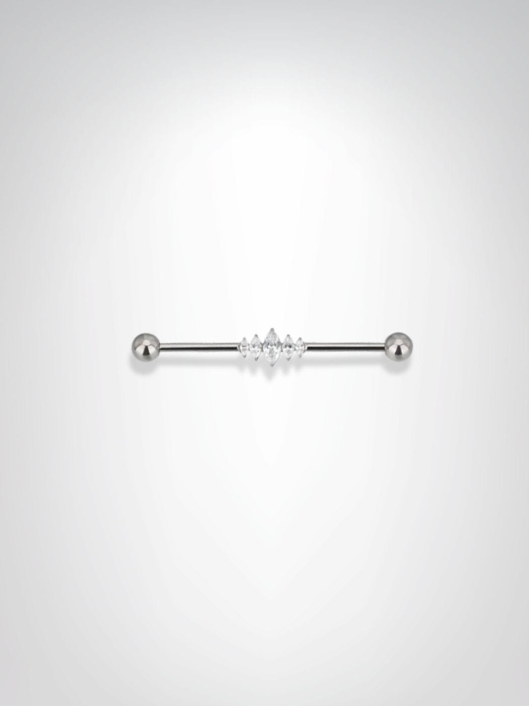 Piercing Industriel | Barre Cristalline Argentée