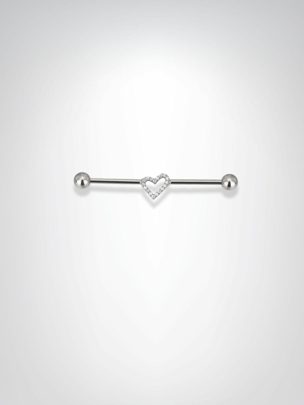 Piercing Industriel | Cœur de Givre Argentée