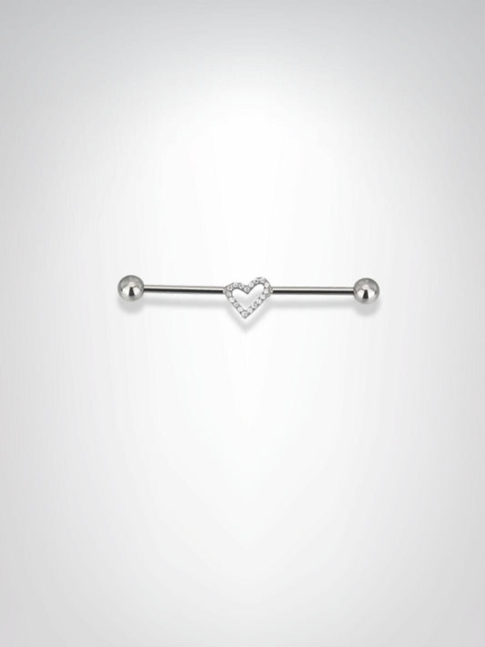 Piercing Industriel | Cœur de Givre Argentée