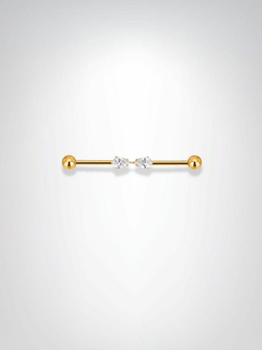 Piercing Industriel | Le Baiser Doré Dorée