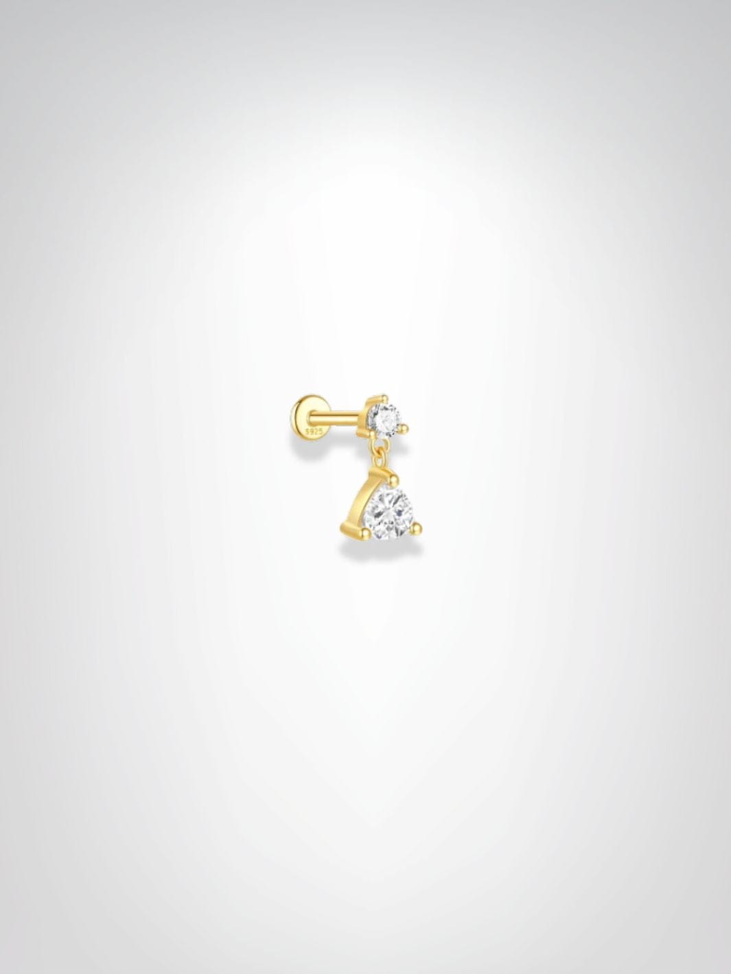 Piercing Tragus | L'Éclat Suspendu Dorée