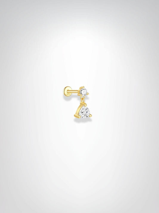 Piercing Tragus | L'Éclat Suspendu Dorée