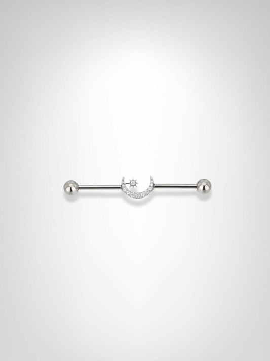 Piercings Industriel | Lune Glacée Argentée
